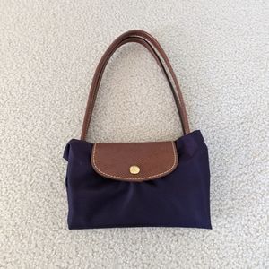 Purple Le Pliage Longchamp tote
